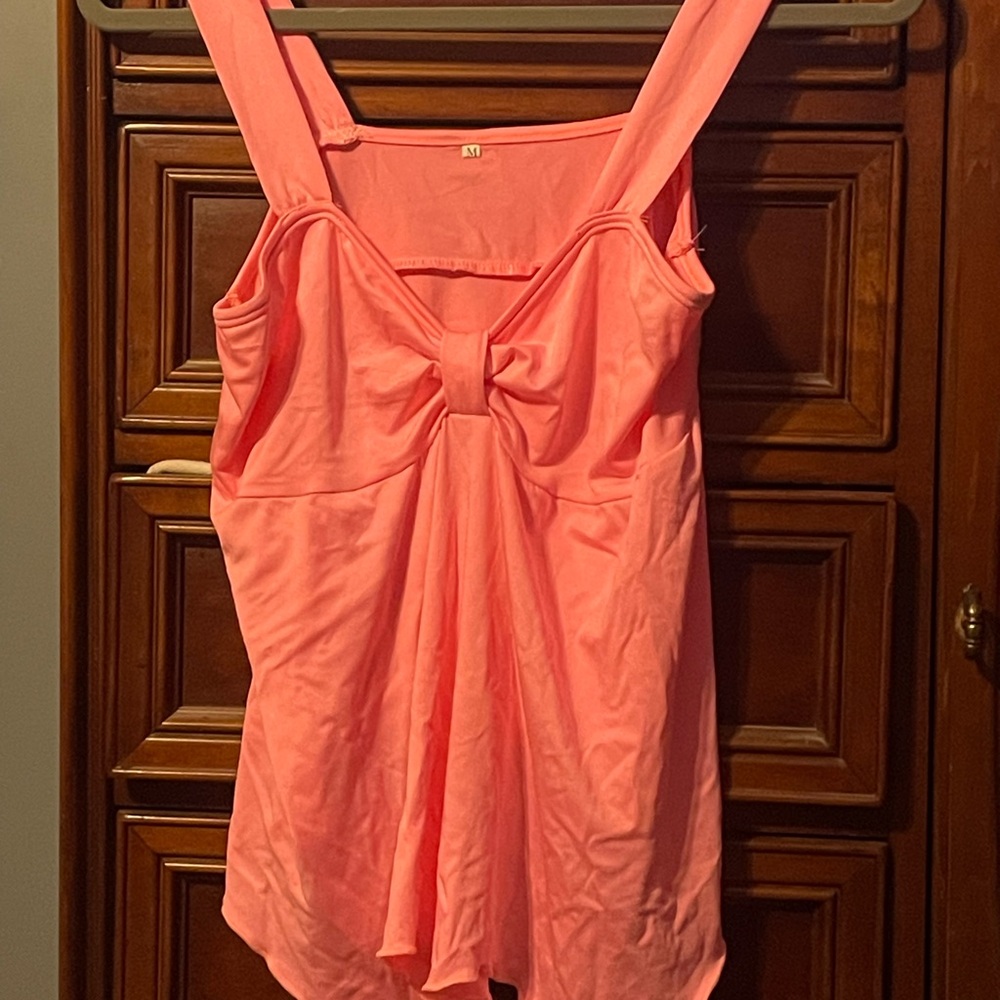 Pink Sleeveless Tank Top with Tie Front and Asymmetrical Style